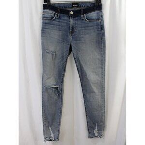 Hudson Womens Distressed Nico Midrise Crop Super Skinny 26 Jeans